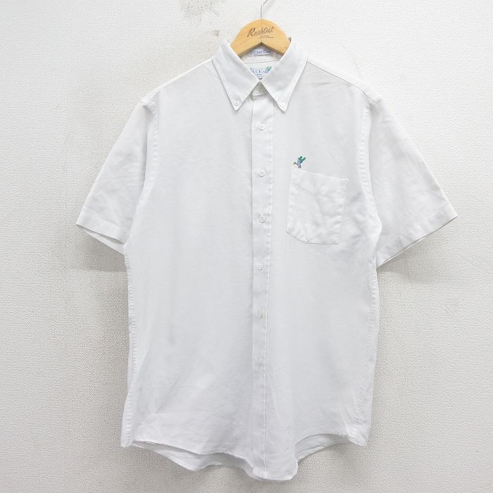 90s 半袖シャツ 鳥 ホワイト L | 古着