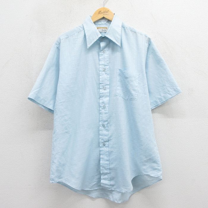 70s 半袖シャツ ライトブルー XL | 古着