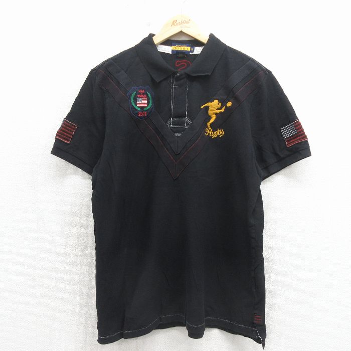 ラルフローレン 半袖ラガーシャツ ブラック XL | 古着