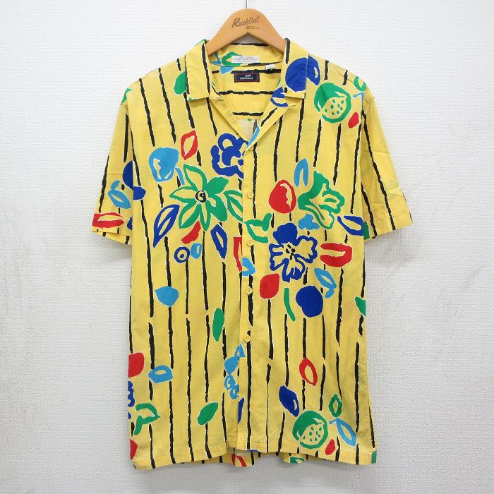 90s 半袖シャツ 花 イエロー L | 古着