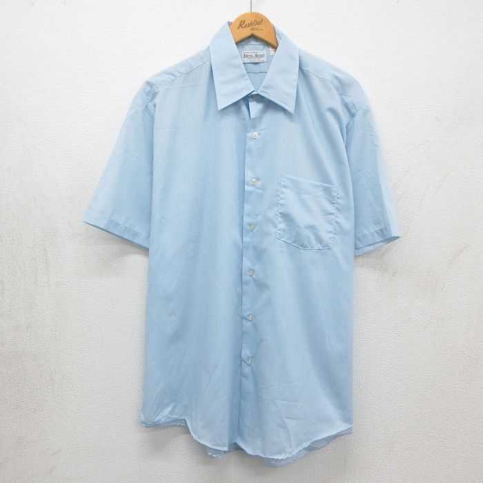 80s 半袖シャツ ライトブルー XL | 古着