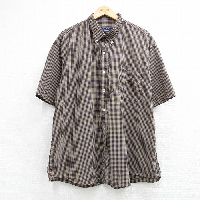 ベーシックエディションズ 90s 半袖シャツ チェック ブラウン XL | 古着