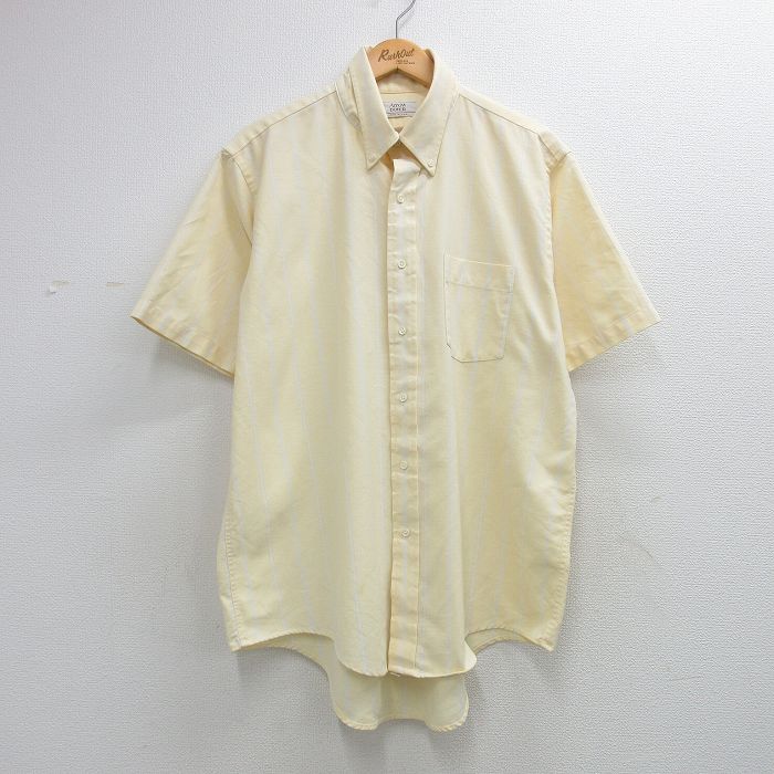 90s 半袖シャツ ストライプ イエロー XL | 古着