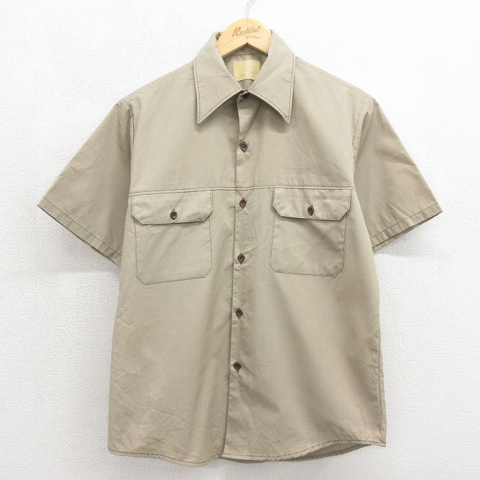 80s 半袖シャツ ベージュ L | 古着