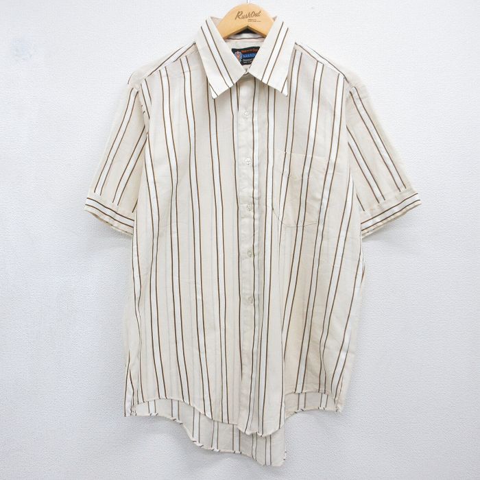 フルーツオブザルーム 70s 半袖シャツ ストライプ ベージュ L | 古着