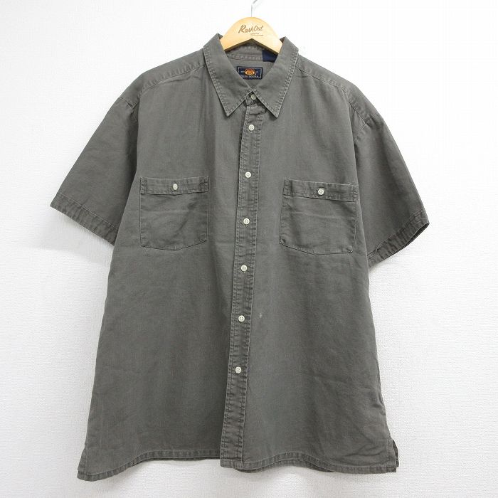 XL★古着 ルート66 半袖 シャツ メンズ 00年代 00s 大きいサイズ カーキ 26jun04