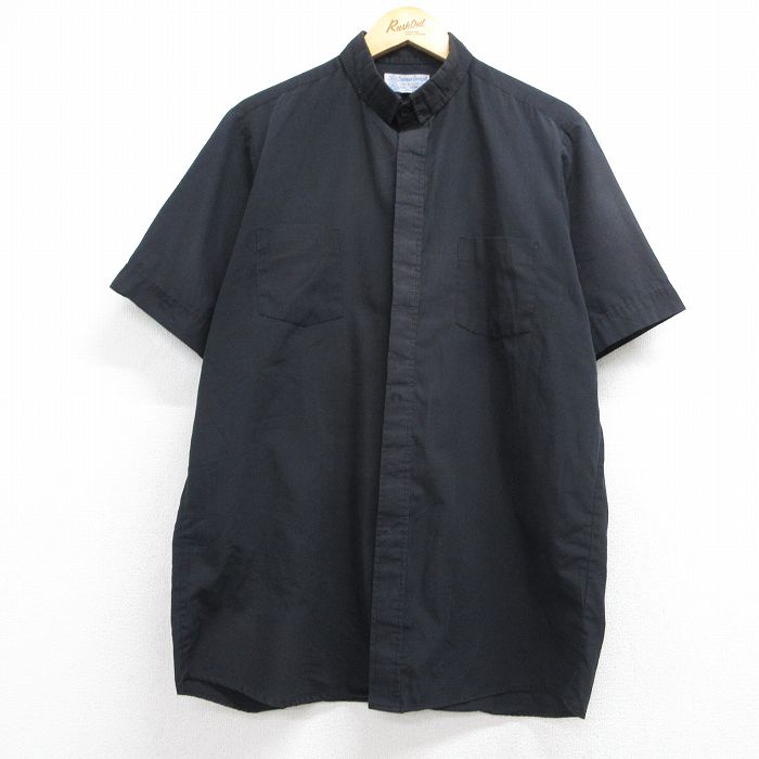 XL★古着 半袖 シャツ メンズ 90年代 90s USA製 ブラック 26jun04
