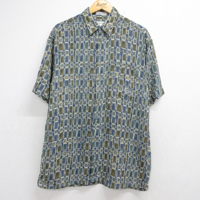 ピエールカルダン 90s 半袖シャツ 総柄 ネイビー XL | 古着