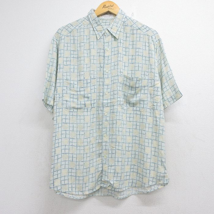 90s 半袖シャツ 総柄 グリーン XL | 古着