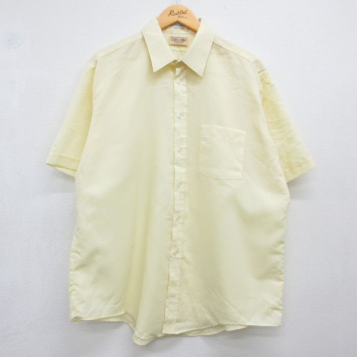 90s 半袖シャツ ストライプ イエロー メンズXL相当 | 古着