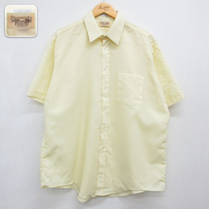 90s 半袖シャツ ストライプ イエロー メンズXL相当 | 古着