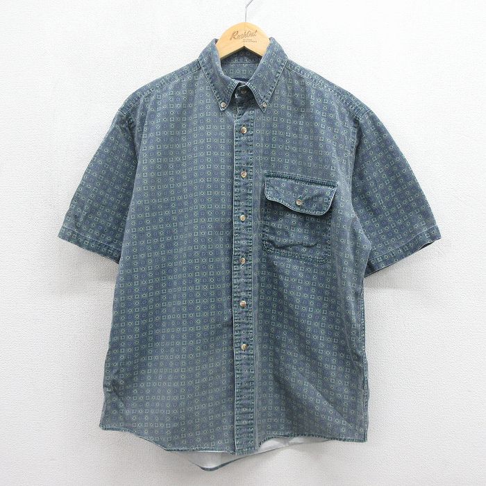 ランズエンド 00s 半袖シャツ ネイビー メンズXL相当 | 古着