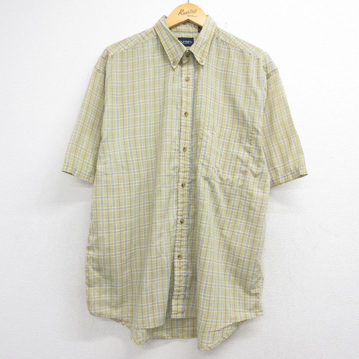 ピューリタン 00s 半袖シャツ イエローチェック メンズXL相当 | 古着