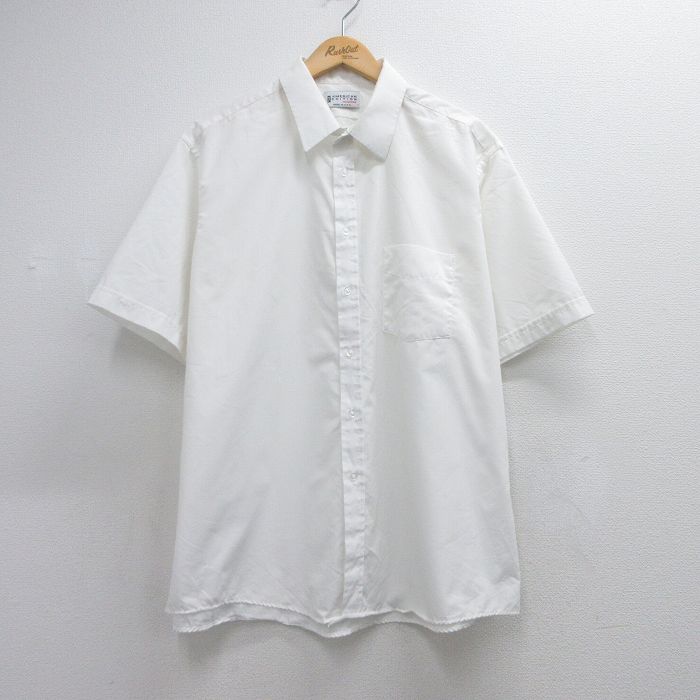 XL★古着 半袖 シャツ メンズ 90年代 90s 大きいサイズ USA製 ホワイト 26jun12