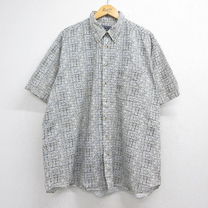 TRADER BAY 00s 半袖シャツ 総柄 ベージュ メンズXL相当 | 古着