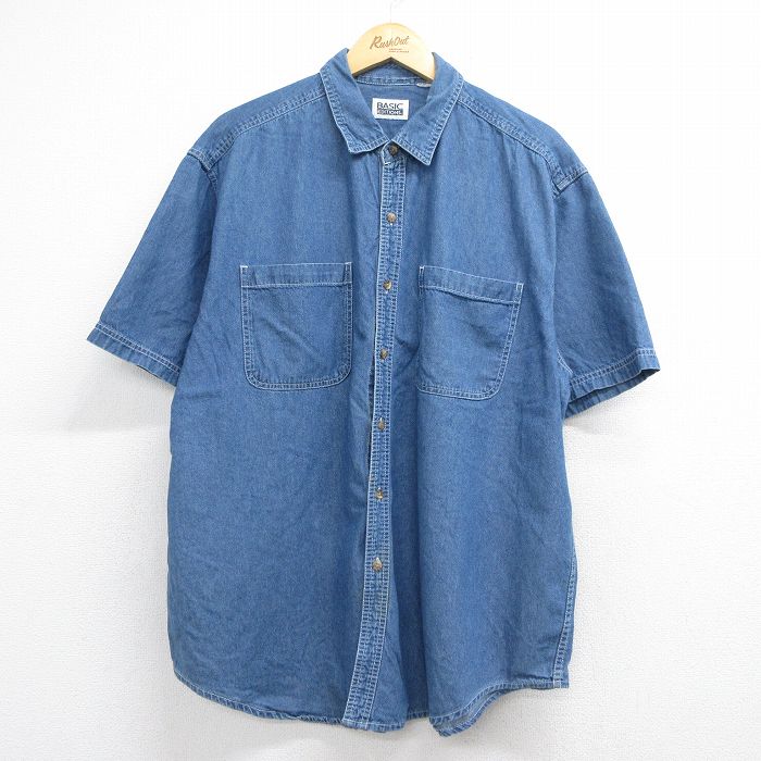ベーシックエディションズ 90s 半袖シャツ ネイビー メンズXL相当 | 古着