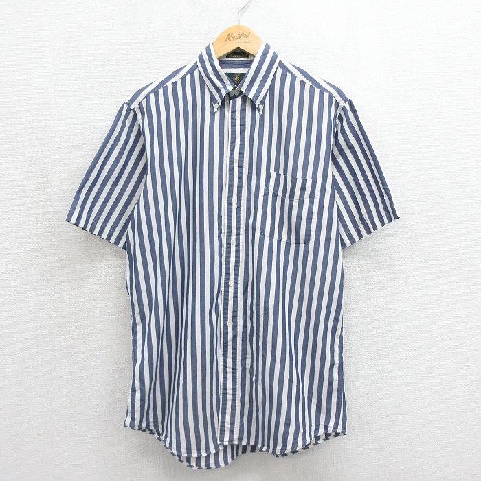 00s 半袖シャツ ストライプ ホワイト メンズL相当 | 古着