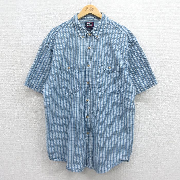 ライトブルーチェック 半袖シャツ FADED GLORY 00s メンズXL相当 | 古着