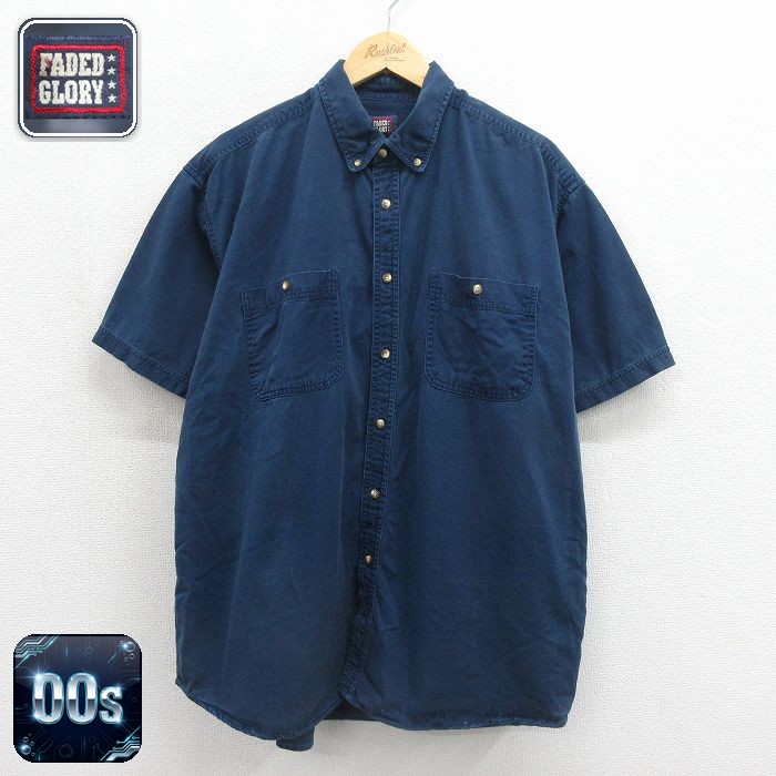 FADED GLORY 00s 半袖シャツ ネイビー メンズXL相当 | 古着