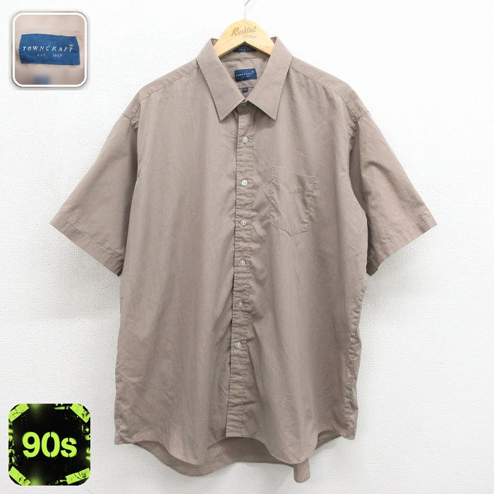 タウンクラフト 90s 半袖シャツ ベージュ メンズXL相当 | 古着