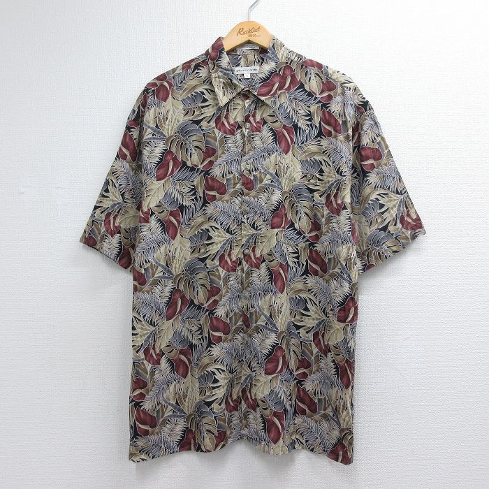 ピエールカルダン 90s 半袖シャツ 葉 ブラック メンズXL相当 | 古着