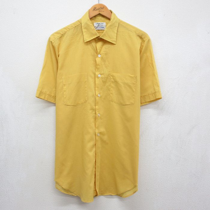 アロー 70s 半袖シャツ イエロー メンズXL相当 | 古着