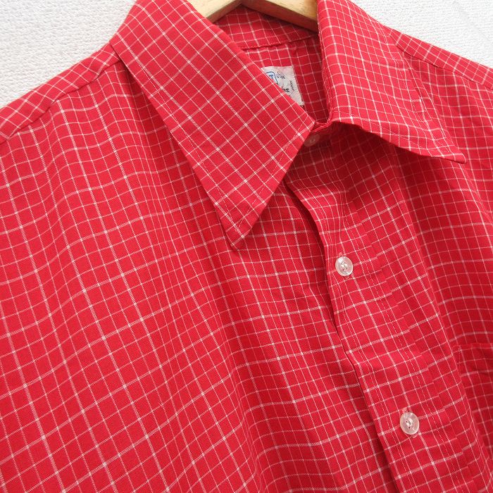 古着通販 XL☆古着 ブレント 半袖 シャツ メンズ 80年代 80s レッド
