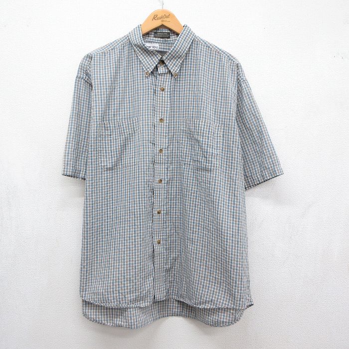 バンヒューセン 00s 半袖シャツ ブラウンチェック メンズXL相当 | 古着