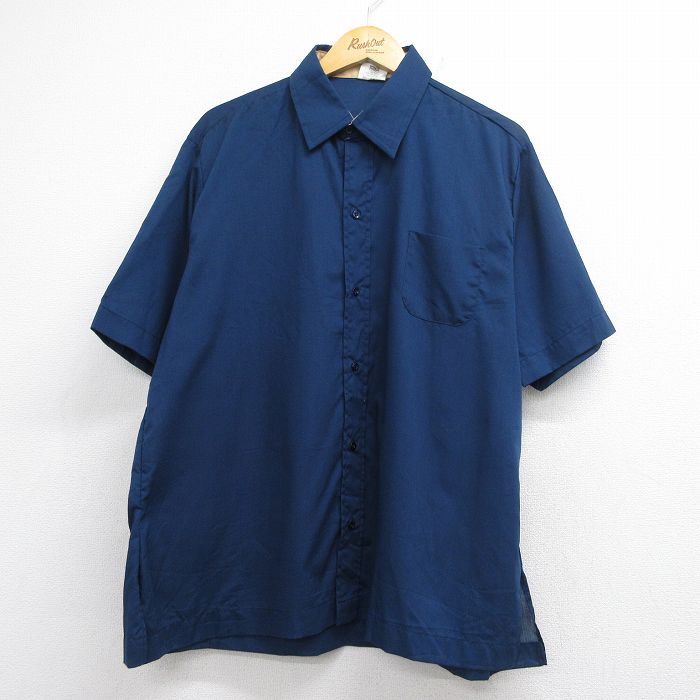 キングルイ 80s 半袖ボウリングシャツ ネイビー メンズXL相当 | 古着