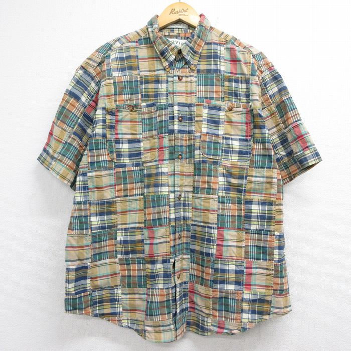 オービス 00s 半袖シャツ パッチワーク ベージュチェック メンズXL相当 | 古着