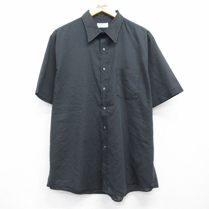 XL★古着 半袖 シャツ メンズ  90年代 90s USA製 ブラック 26jun23