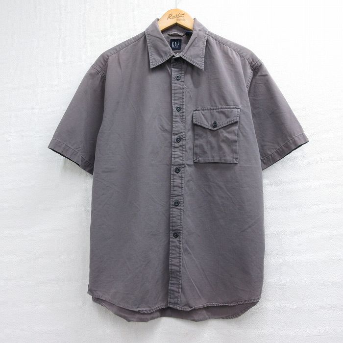 ギャップ 00s 半袖シャツ リップストップ グレー メンズXL相当 | 古着