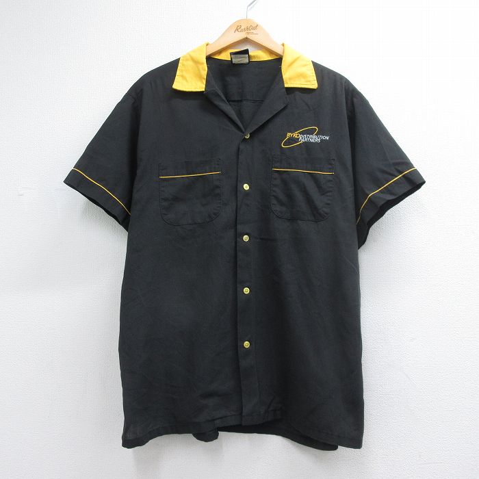 ヒルトン 80s 半袖ボウリングシャツ RYKO ブラック メンズXL相当 | 古着