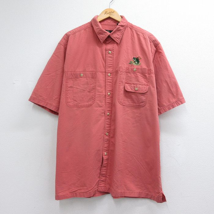 レッドヘッド 00s 半袖シャツ 魚 ピンク メンズXL相当 | 古着