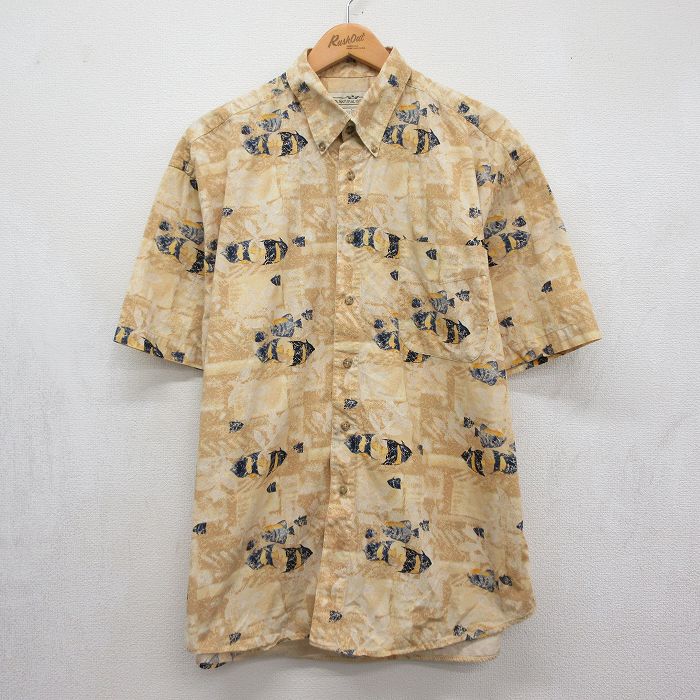 00s 半袖シャツ 魚 イエロー メンズL相当 | 古着