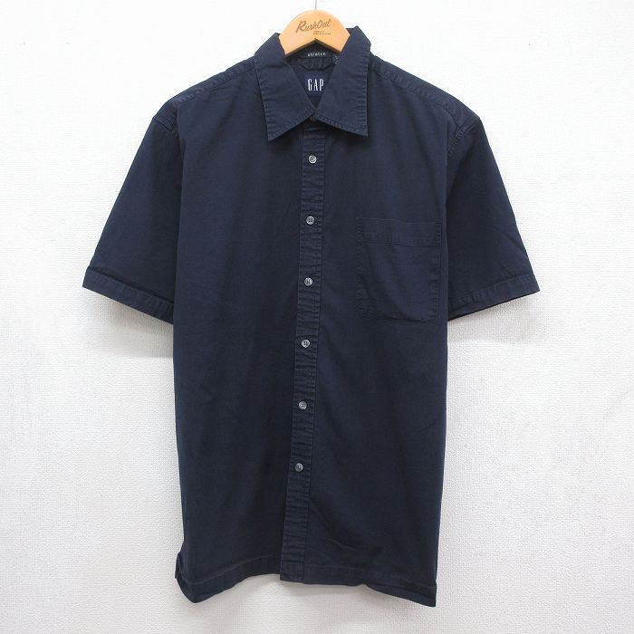XL★古着 ギャップ GAP 半袖 シャツ メンズ 00年代 00s ネイビー 26jul04