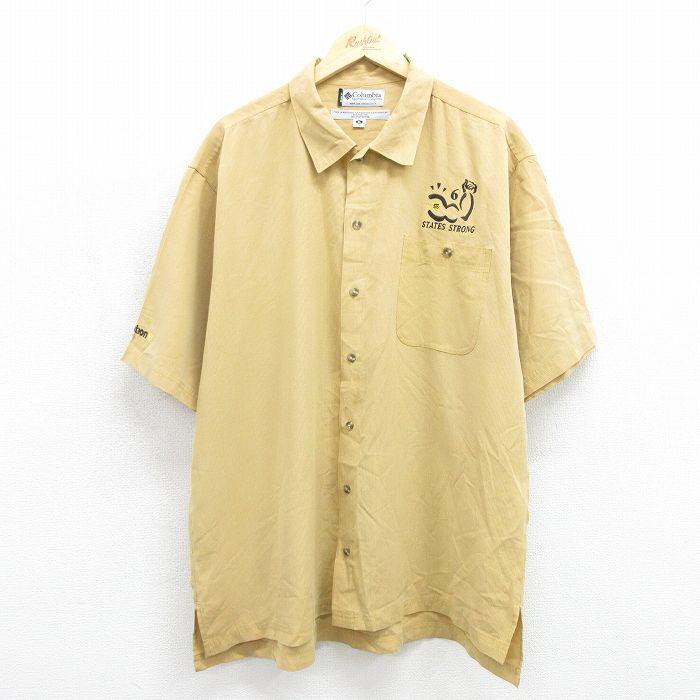 コロンビア 半袖シャツ ストロング イエロー メンズXL相当 | 古着