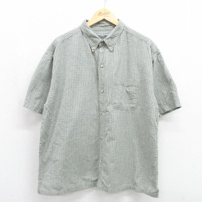 EMS 90s 半袖シャツ カーキチェック メンズXL相当 | 古着