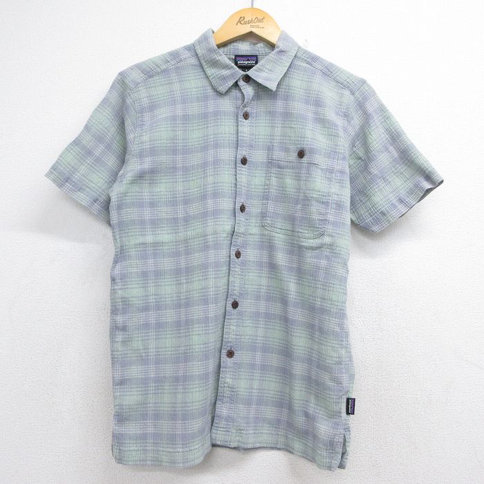 パタゴニア 半袖シャツ チェック グレー メンズS相当 | 古着