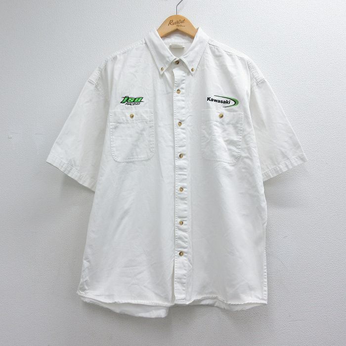 カワサキ 半袖シャツ レーシング ホワイト メンズXL相当 | 古着