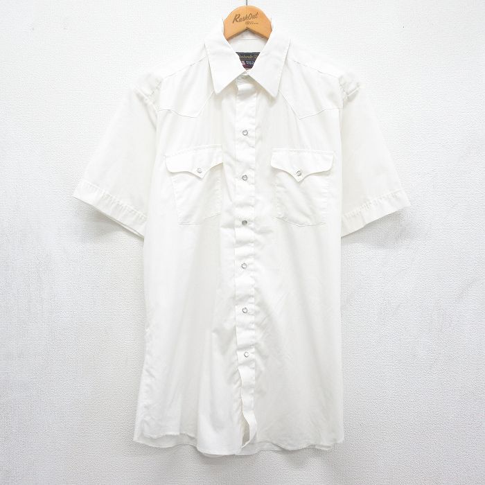 ウエスタン 90s 半袖シャツ ホワイト メンズXL相当 | 古着