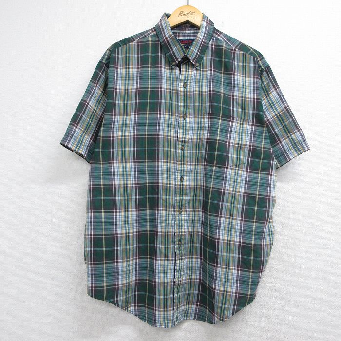 アロー 00s 半袖シャツ グリーンチェック メンズXL相当 | 古着