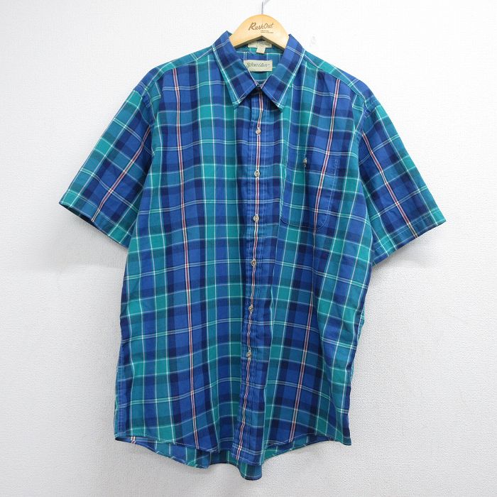 セントジョンズベイ 90s 半袖シャツ グリーンチェック メンズXL相当 | 古着
