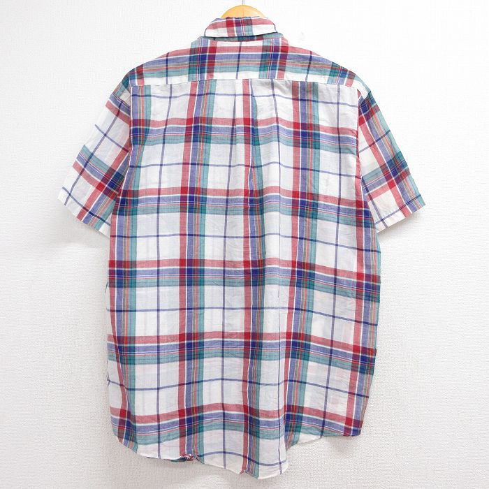 古着通販 L☆古着 半袖 シャツ メンズ 80年代 80s ボタンダウン
