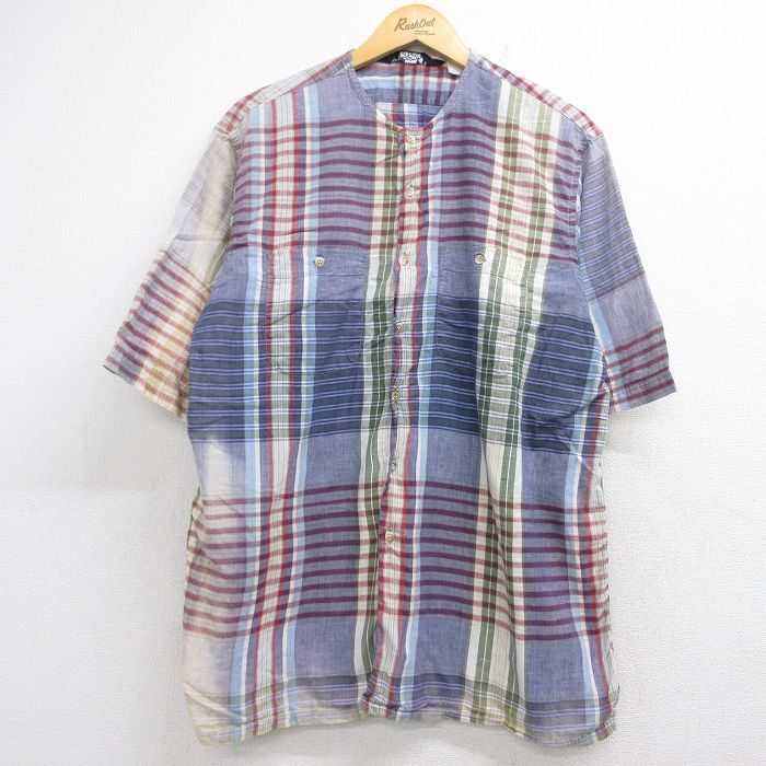 ウールリッチ 90s 半袖シャツ チェック パープル メンズXL相当 | 古着