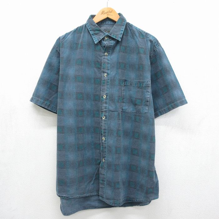 グラミチ 90s 半袖シャツ ネイビーチェック メンズXL相当 | 古着