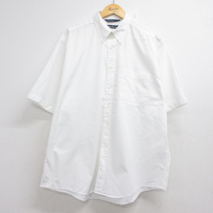 ノーティカ 90s 半袖シャツ ワンポイントロゴ ホワイト メンズXL相当 | 古着