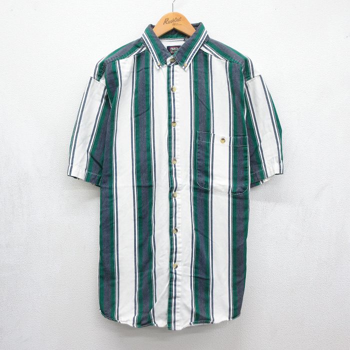 FADED GLORY 00s 半袖シャツ ストライプ ホワイト メンズXL相当 | 古着