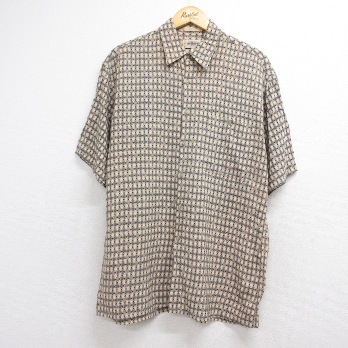 CAMPIA MODA 00s 半袖シャツ 総柄 ベージュ メンズL相当 | 古着