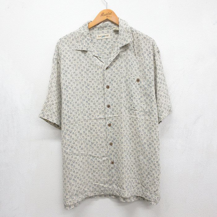 TRAVEL SMITH 半袖シャツ 総柄 ベージュ メンズXL相当 | 古着
